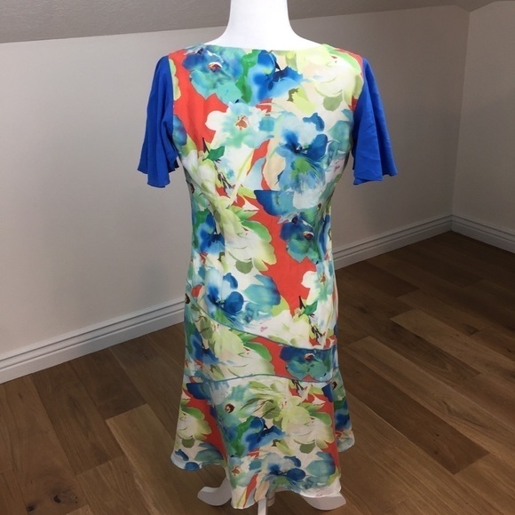Sundance 100% Silk Floral Midi Dress Size 10 - Picture 4 of 4